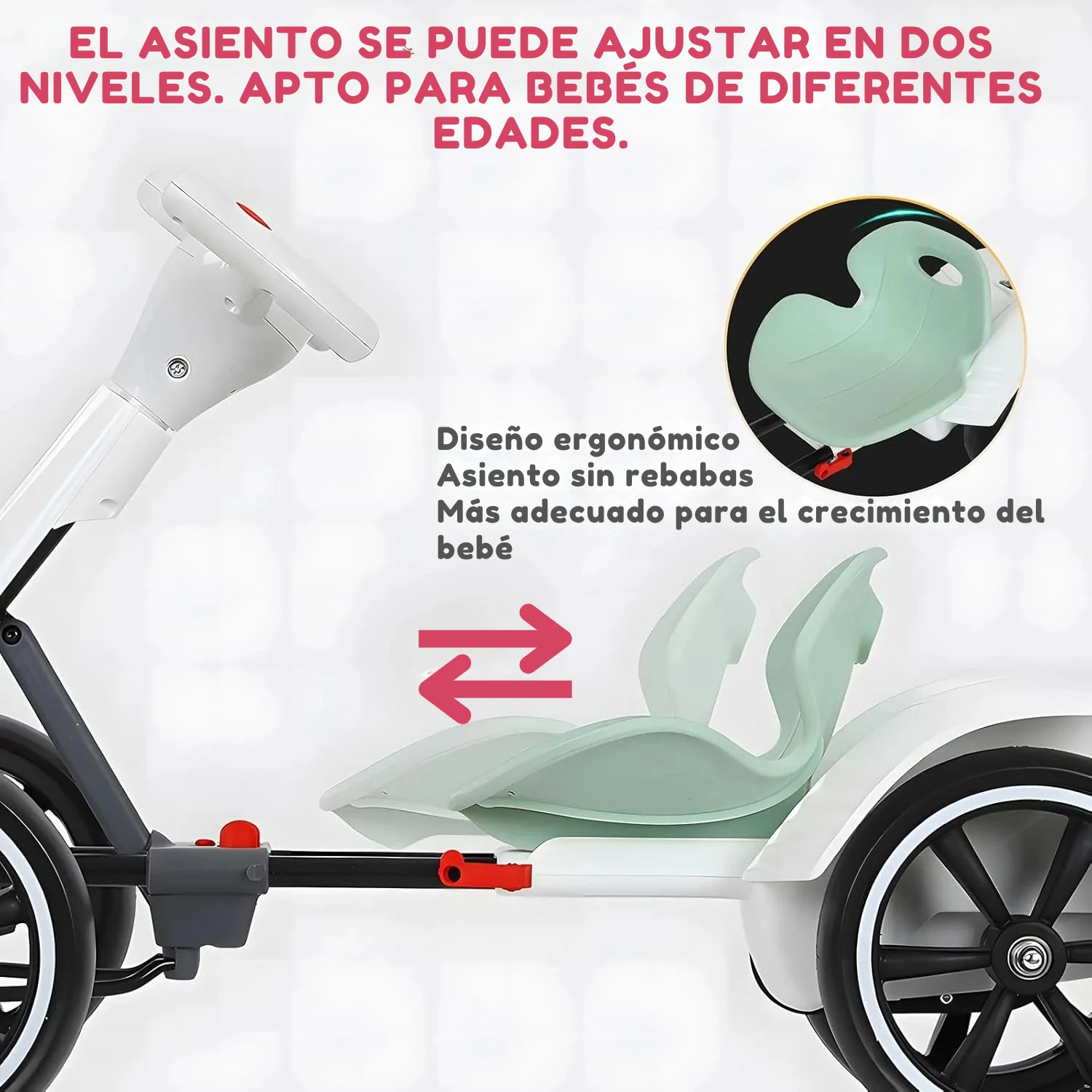 Kart Eléctrico Plegable para Niños de 3 a 6 Años - Imagen de 6
