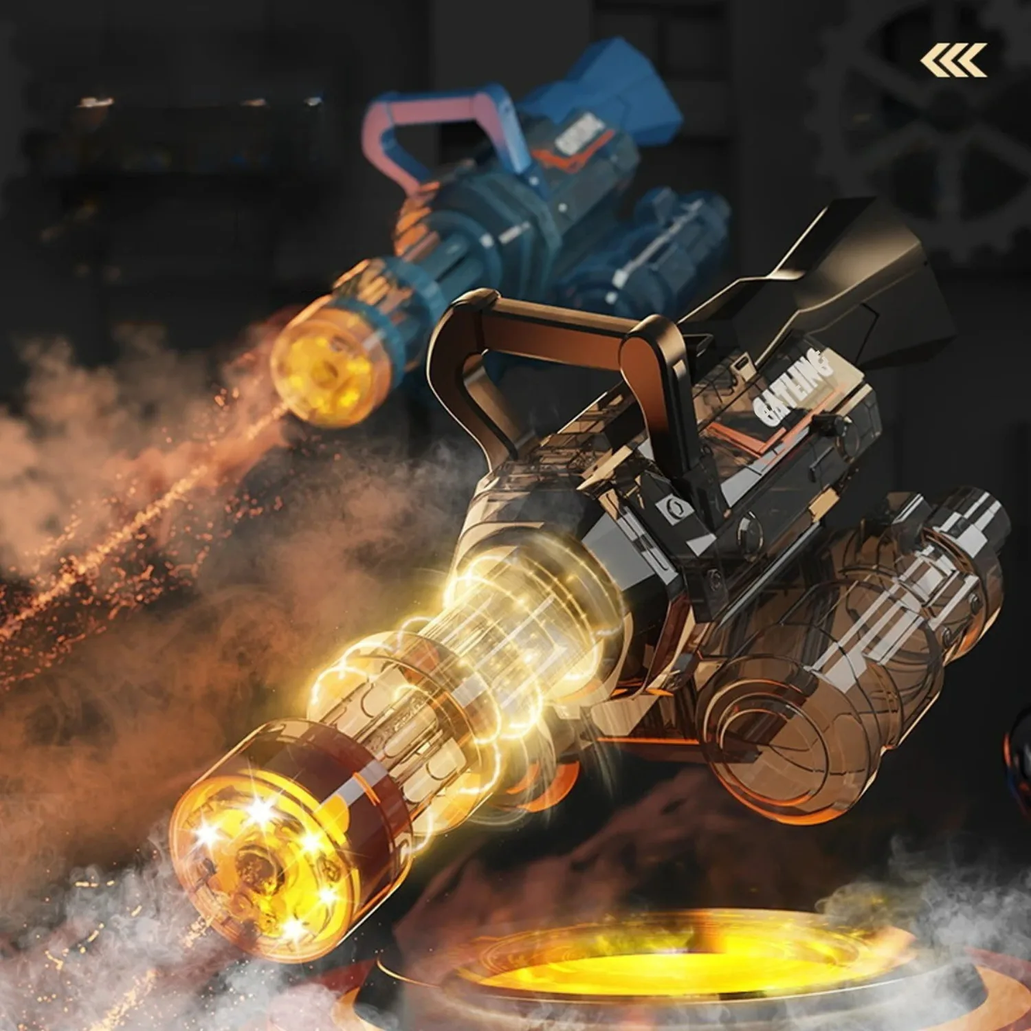 Pistola de Agua Eléctrica con Barril Giratorio y Iluminación LED